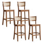 Taburete de bar de madera maciza para sala de estar, taburete de bar contemporáneo de ratán