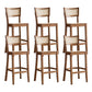 Taburete de bar de madera maciza para sala de estar, taburete de bar contemporáneo de ratán
