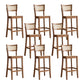 Taburete de bar de madera maciza para sala de estar, taburete de bar contemporáneo de ratán
