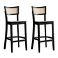 Taburete de bar de madera maciza para sala de estar, taburete de bar contemporáneo de ratán