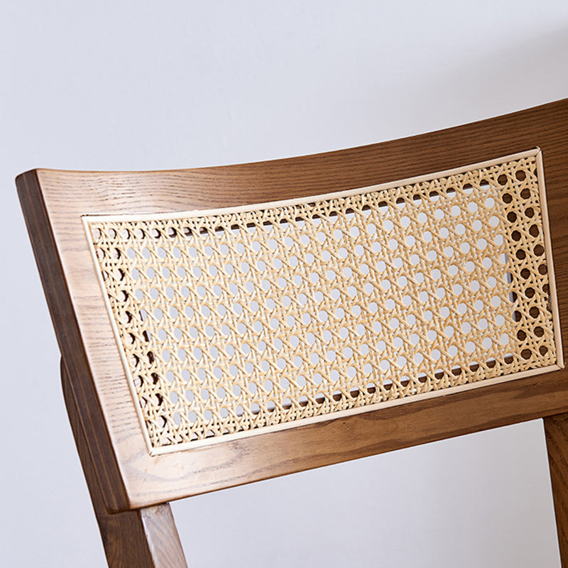 Taburete de bar de madera maciza para sala de estar, taburete de bar contemporáneo de ratán