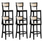 Taburete de bar de madera maciza para sala de estar, taburete de bar contemporáneo de ratán