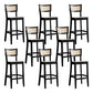 Taburete de bar de madera maciza para sala de estar, taburete de bar contemporáneo de ratán