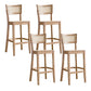 Taburete de bar de madera maciza para sala de estar, taburete de bar contemporáneo de ratán