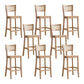 Taburete de bar de madera maciza para sala de estar, taburete de bar contemporáneo de ratán