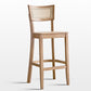 Taburete de bar de madera maciza para sala de estar, taburete de bar contemporáneo de ratán