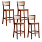 Taburete de bar de madera maciza para sala de estar, taburete de bar contemporáneo de ratán