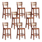Taburete de bar de madera maciza para sala de estar, taburete de bar contemporáneo de ratán