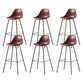 Leather Bar Stool Modern Low Back Counter Stool for Bristol with Metal Base