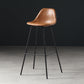 Leather Bar Stool Modern Low Back Counter Stool for Bristol with Metal Base