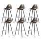 Leather Bar Stool Modern Low Back Counter Stool for Bristol with Metal Base