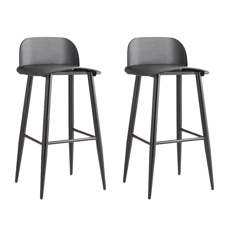 Glam Living Room Bar Height Stool Plastic Bar Stool with Iron Legs Black 2 Piece Set Clearhalo 'Bar Furniture' 'Bar Stools' 'bar_stools' 'furn' 'furn_bar_stools' 'Furniture' 'Kitchen & Dining Furniture' 6472862