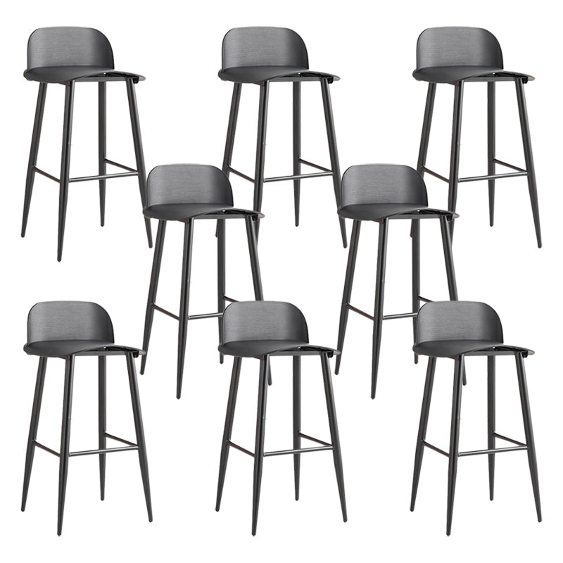 Glam Living Room Bar Height Stool Plastic Bar Stool with Iron Legs Black 8 Piece Set Clearhalo 'Bar Furniture' 'Bar Stools' 'bar_stools' 'furn' 'furn_bar_stools' 'Furniture' 'Kitchen & Dining Furniture' 6472868