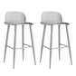 Glam Living Room Bar Height Stool Plastic Bar Stool with Iron Legs Grey 2 Piece Set Clearhalo 'Bar Furniture' 'Bar Stools' 'bar_stools' 'furn' 'furn_bar_stools' 'Furniture' 'Kitchen & Dining Furniture' 6472870