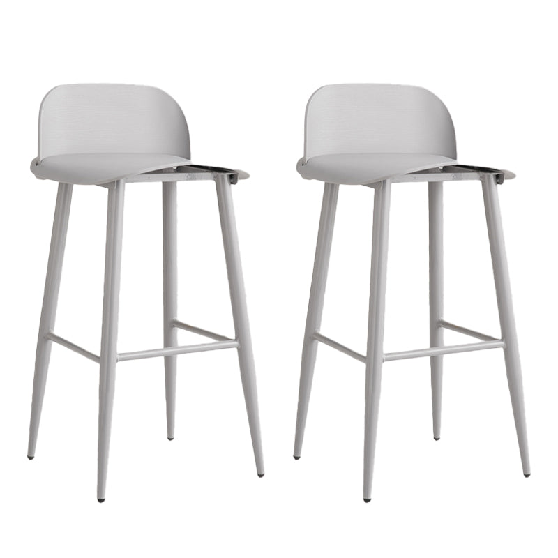 Glam Living Room Bar Height Stool Plastic Bar Stool with Iron Legs Grey 2 Piece Set Clearhalo 'Bar Furniture' 'Bar Stools' 'bar_stools' 'furn' 'furn_bar_stools' 'Furniture' 'Kitchen & Dining Furniture' 6472870