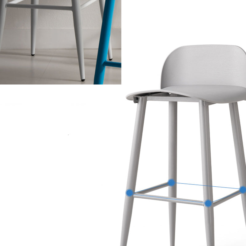 Glam Living Room Bar Height Stool Plastic Bar Stool with Iron Legs Clearhalo 'Bar Furniture' 'Bar Stools' 'bar_stools' 'furn' 'furn_bar_stools' 'Furniture' 'Kitchen & Dining Furniture' 6472871
