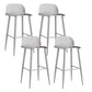 Glam Living Room Bar Height Stool Plastic Bar Stool with Iron Legs Grey 4 Piece Set Clearhalo 'Bar Furniture' 'Bar Stools' 'bar_stools' 'furn' 'furn_bar_stools' 'Furniture' 'Kitchen & Dining Furniture' 6472872