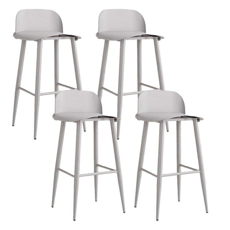 Glam Living Room Bar Height Stool Plastic Bar Stool with Iron Legs Grey 4 Piece Set Clearhalo 'Bar Furniture' 'Bar Stools' 'bar_stools' 'furn' 'furn_bar_stools' 'Furniture' 'Kitchen & Dining Furniture' 6472872