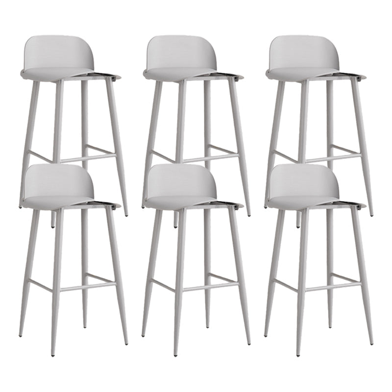 Glam Living Room Bar Height Stool Plastic Bar Stool with Iron Legs Grey 6 Piece Set Clearhalo 'Bar Furniture' 'Bar Stools' 'bar_stools' 'furn' 'furn_bar_stools' 'Furniture' 'Kitchen & Dining Furniture' 6472875