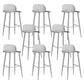 Glam Living Room Bar Height Stool Plastic Bar Stool with Iron Legs Grey 8 Piece Set Clearhalo 'Bar Furniture' 'Bar Stools' 'bar_stools' 'furn' 'furn_bar_stools' 'Furniture' 'Kitchen & Dining Furniture' 6472876