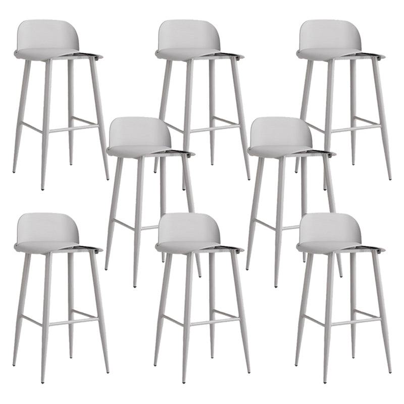 Glam Living Room Bar Height Stool Plastic Bar Stool with Iron Legs Grey 8 Piece Set Clearhalo 'Bar Furniture' 'Bar Stools' 'bar_stools' 'furn' 'furn_bar_stools' 'Furniture' 'Kitchen & Dining Furniture' 6472876