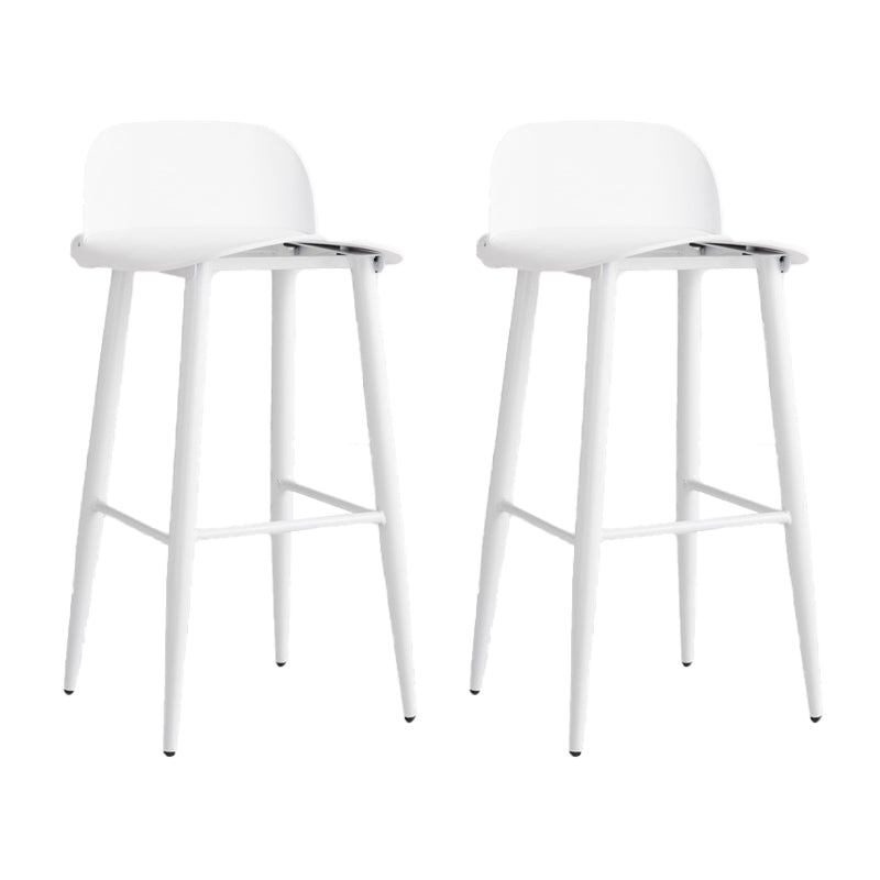Glam Living Room Bar Height Stool Plastic Bar Stool with Iron Legs White 2 Piece Set Clearhalo 'Bar Furniture' 'Bar Stools' 'bar_stools' 'furn' 'furn_bar_stools' 'Furniture' 'Kitchen & Dining Furniture' 6472879