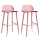 Glam Living Room Bar Height Stool Plastic Bar Stool with Iron Legs Pink 2 Piece Set Clearhalo 'Bar Furniture' 'Bar Stools' 'bar_stools' 'furn' 'furn_bar_stools' 'Furniture' 'Kitchen & Dining Furniture' 6472887