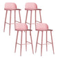 Glam Living Room Bar Height Stool Plastic Bar Stool with Iron Legs Pink 4 Piece Set Clearhalo 'Bar Furniture' 'Bar Stools' 'bar_stools' 'furn' 'furn_bar_stools' 'Furniture' 'Kitchen & Dining Furniture' 6472888