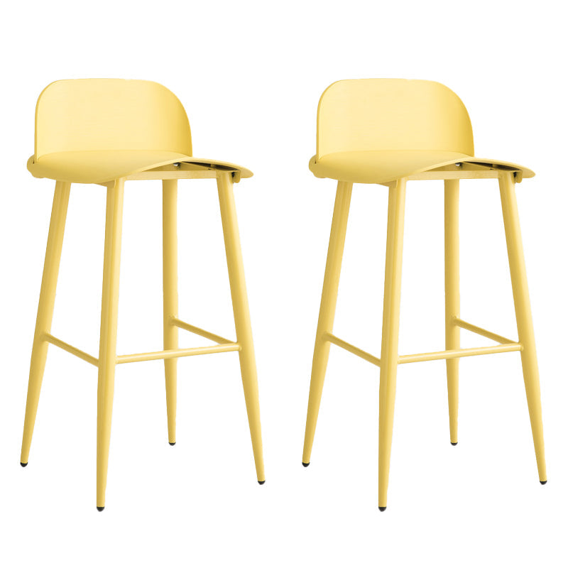 Glam Living Room Bar Height Stool Plastic Bar Stool with Iron Legs Yellow 2 Piece Set Clearhalo 'Bar Furniture' 'Bar Stools' 'bar_stools' 'furn' 'furn_bar_stools' 'Furniture' 'Kitchen & Dining Furniture' 6472891