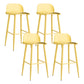 Glam Living Room Bar Height Stool Plastic Bar Stool with Iron Legs Yellow 4 Piece Set Clearhalo 'Bar Furniture' 'Bar Stools' 'bar_stools' 'furn' 'furn_bar_stools' 'Furniture' 'Kitchen & Dining Furniture' 6472892