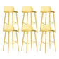 Glam Living Room Bar Height Stool Plastic Bar Stool with Iron Legs Yellow 6 Piece Set Clearhalo 'Bar Furniture' 'Bar Stools' 'bar_stools' 'furn' 'furn_bar_stools' 'Furniture' 'Kitchen & Dining Furniture' 6472893