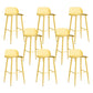 Glam Living Room Bar Height Stool Plastic Bar Stool with Iron Legs Yellow 8 Piece Set Clearhalo 'Bar Furniture' 'Bar Stools' 'bar_stools' 'furn' 'furn_bar_stools' 'Furniture' 'Kitchen & Dining Furniture' 6472894