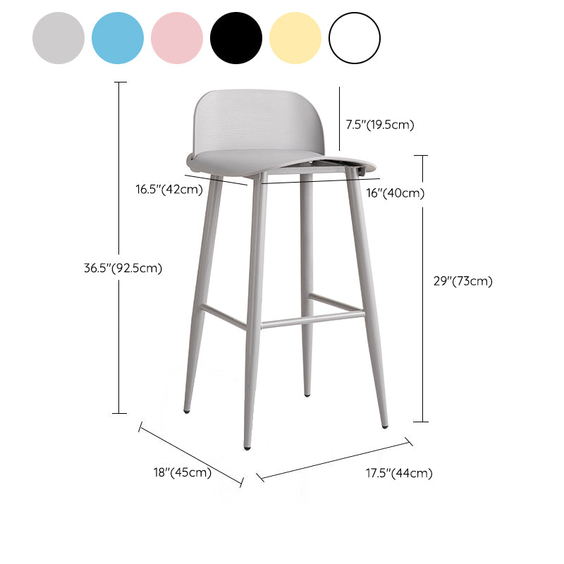 Glam Living Room Bar Height Stool Plastic Bar Stool with Iron Legs Clearhalo 'Bar Furniture' 'Bar Stools' 'bar_stools' 'furn' 'furn_bar_stools' 'Furniture' 'Kitchen & Dining Furniture' 6472899