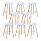 Scandinavian Bucket Armless Stool Plastic Bar Stool with Wood Legs White 8 Piece Set Clearhalo 'Bar Furniture' 'Bar Stools' 'bar_stools' 'furn' 'furn_bar_stools' 'Furniture' 'Kitchen & Dining Furniture' 6472907