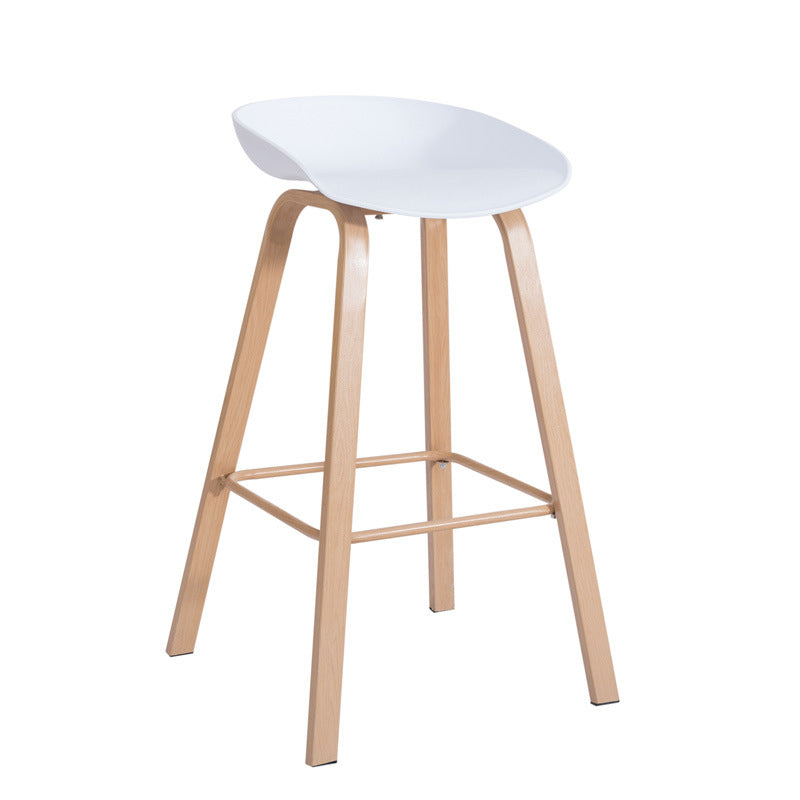 Scandinavian Bucket Armless Stool Plastic Bar Stool with Wood Legs Clearhalo 'Bar Furniture' 'Bar Stools' 'bar_stools' 'furn' 'furn_bar_stools' 'Furniture' 'Kitchen & Dining Furniture' 6472908
