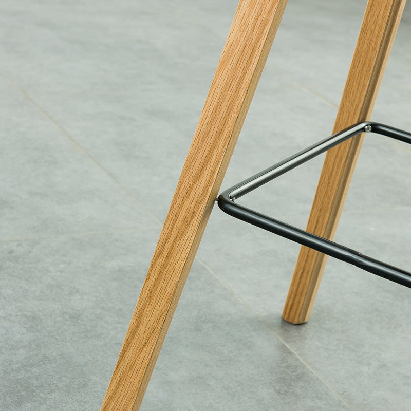 Scandinavian Bucket Armless Stool Plastic Bar Stool with Wood Legs Clearhalo 'Bar Furniture' 'Bar Stools' 'bar_stools' 'furn' 'furn_bar_stools' 'Furniture' 'Kitchen & Dining Furniture' 6472913