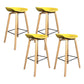 Scandinavian Bucket Armless Stool Plastic Bar Stool with Wood Legs Yellow 4 Piece Set Clearhalo 'Bar Furniture' 'Bar Stools' 'bar_stools' 'furn' 'furn_bar_stools' 'Furniture' 'Kitchen & Dining Furniture' 6472917