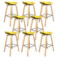 Scandinavian Bucket Armless Stool Plastic Bar Stool with Wood Legs Yellow 8 Piece Set Clearhalo 'Bar Furniture' 'Bar Stools' 'bar_stools' 'furn' 'furn_bar_stools' 'Furniture' 'Kitchen & Dining Furniture' 6472919