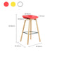 Scandinavian Bucket Armless Stool Plastic Bar Stool with Wood Legs Clearhalo 'Bar Furniture' 'Bar Stools' 'bar_stools' 'furn' 'furn_bar_stools' 'Furniture' 'Kitchen & Dining Furniture' 6472920