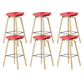 Scandinavian Solid Wood Legs Bar Stool Plastic Armless Bar Stool