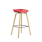 Scandinavian Solid Wood Legs Bar Stool Plastic Armless Bar Stool