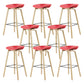 Scandinavian Solid Wood Legs Bar Stool Plastic Armless Bar Stool