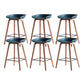 Scandinavian Solid Wood Legs Bar Stool Plastic Armless Bar Stool
