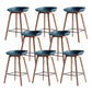 Scandinavian Solid Wood Legs Bar Stool Plastic Armless Bar Stool