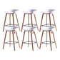 Scandinavian Solid Wood Legs Bar Stool Plastic Armless Bar Stool
