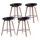 Scandinavian Solid Wood Legs Bar Stool Plastic Armless Bar Stool