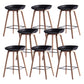 Scandinavian Solid Wood Legs Bar Stool Plastic Armless Bar Stool