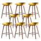 Scandinavian Solid Wood Legs Bar Stool Plastic Armless Bar Stool