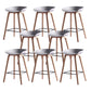 Scandinavian Solid Wood Legs Bar Stool Plastic Armless Bar Stool