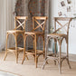 Oak Solid Wood and Rattan Bar Stool Modern Armless Indoor Bar Stool Clearhalo 'Bar Furniture' 'Bar Stools' 'bar_stools' 'furn' 'furn_bar_stools' 'Furniture' 'Kitchen & Dining Furniture' 6472958
